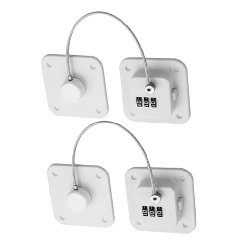 KOCKSHION 2 piezas Cerradura Combinada para Frigorífico y Congelador Bloqueo de Seguridad para Puertas y Ventanas sin Necesidad de Taladro Resistente Abs y Acero Inoxidable Fácil