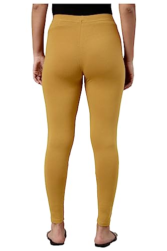 Image of H2 Women's Comfortable Cotton Blend Leggings - Ankle Length, Versatile (in, Alpha, M, Regular, Chiku)