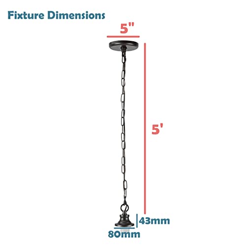 Image of Aspen Creative 21052-11, Indoor Pendant Light Kit, 6' SPT-1 Black Wire / 5' Steel Chain. Socket Cup: 3-1 /8 inch W x 1-5 /8 inch H Suitable: 11-1 /2 inch D. to 16 inch D. Pendant Shade. Oil Rubbed Bronze.1 Pack