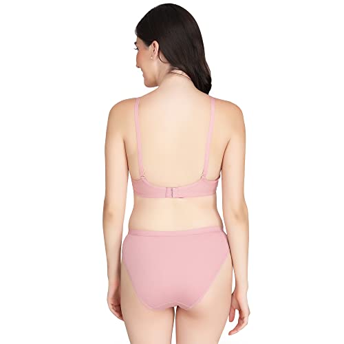 Image of Non Padded Bra Panty Set - Made of Pure Cotton Full Coverage Non Wired Seamless Pushup Soft Cup for T-Shirt Saree Dress Sports Garment for Daily Use Everyday