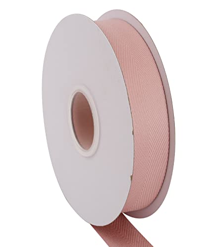 Joycrosso Herringbone Tape Twill Ribbon Soft Handle, Great for Gift Wrapping Craft Sewing 25mm x 22 Meters - Antique Mauve - Image 4