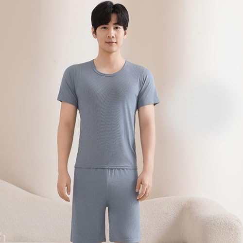 Men Pajama Set Short Sleeve Shirt and Shorts Pajamas 2 Pieces Sets Lightweight Soft Sleepwear Mens Pjs Lounge Wear 20253