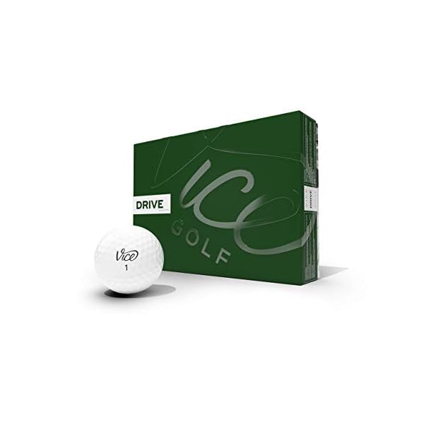 Vice Golf Drive White 2020 | 12 Golf Bälle | Eigenschaften: Extrem widerstandsfähig, mehr Länge, überragende Kontrolle, hohe Ballgeschwindigkeit | Profil: Entwickelt für Anfänger