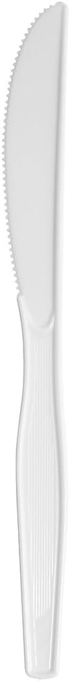 Dixie KM217 Plastic Knives, Bulk, Medium Wt, 1000/PK, White