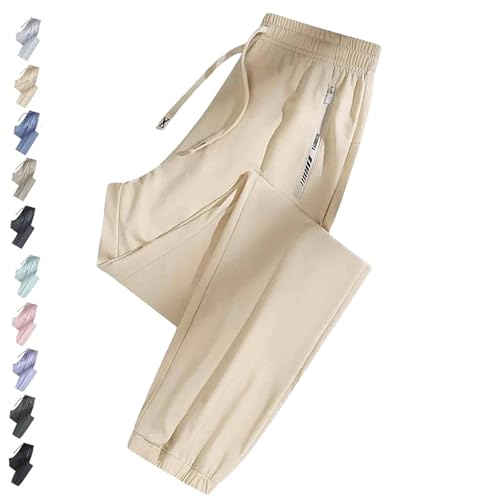 Nallywear Stretch Pants, Cooling Ultra Soft Perfect Drape Casual Pants, Comfort Everyday(Apricot,5X-Large_Jogger)