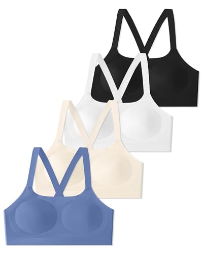 SALIA GIRL Seamless Crossback Training Bra for Tween & Teen Ultra Soft Light Sport Bras