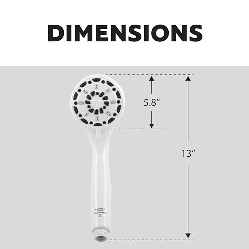 Regadera blanca fija con cabezal portátil 4.5 pulg miniatura 3