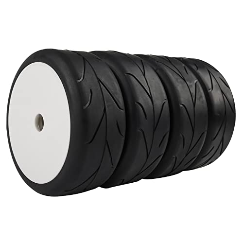 Rowiz 4PCS RC Off-Road Buggy 1:8 Tires Street Tyre Arrow Pattern Hex 17mm Wheel Rims White