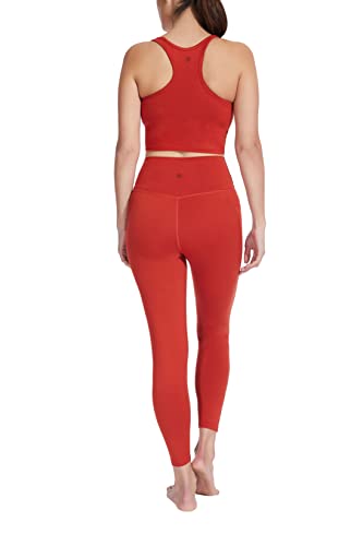 Sage Women's High Rise 7/8 Leggings Moisture Wicking Tummy Control Slimming Stretch Athletic High Waisted Yoga With Side Pockets, Tetra, Medium #TOP2