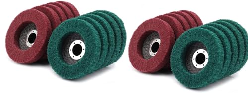 10Pcs 180/320 Grit Nylon Fiber Flap Disc Metal Polishing Wheel, Abrasive Buffing Grinding Discs for 4