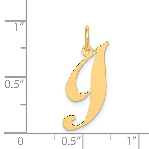 Jewelry Affairs 14K Yellow Gold Script Letter Initial Pendant Charm, 12x15mm4