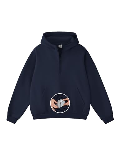 FAIABLE Hoodies for Men Oversized Half Zip Pullover Fleece Sweatshirts...