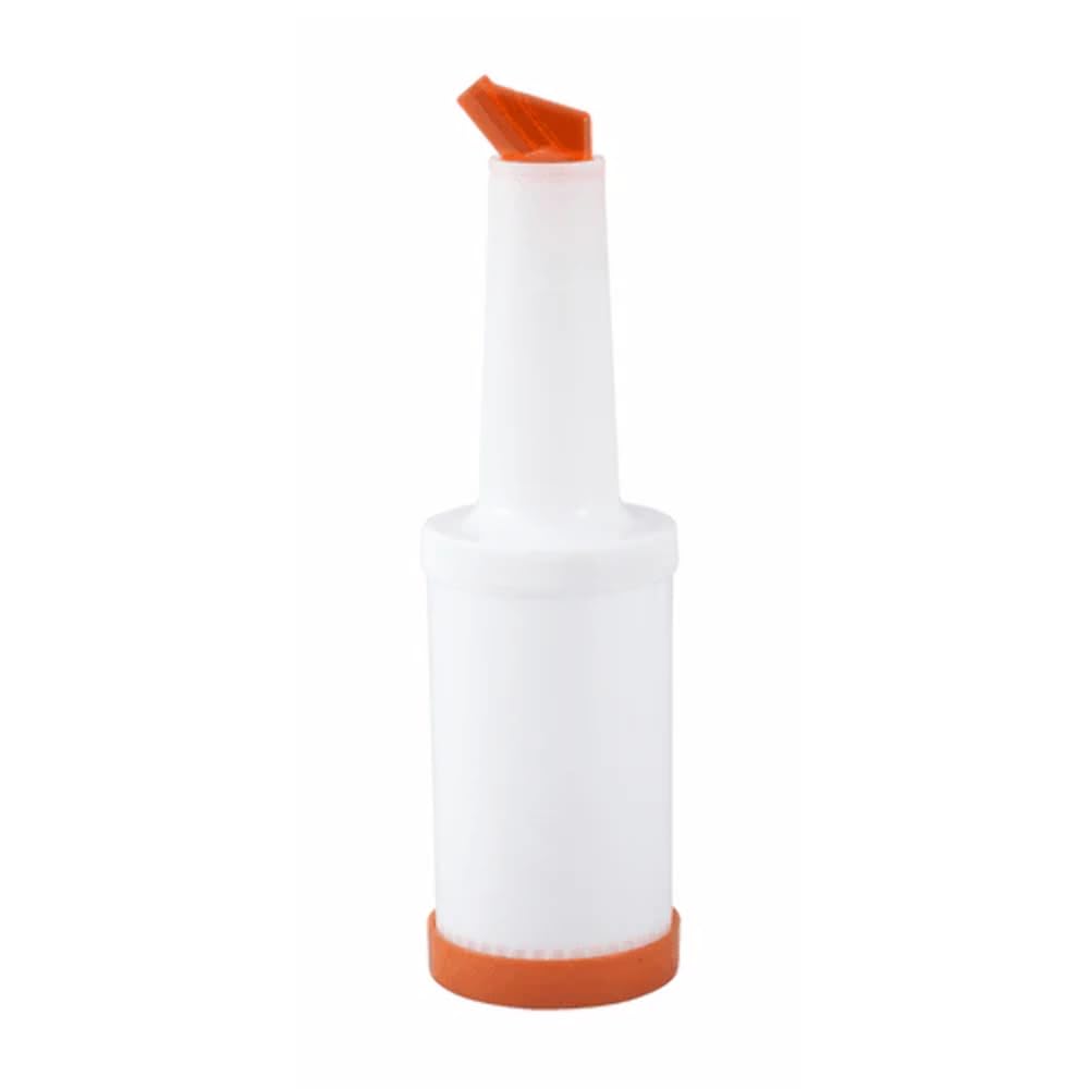 Orange Spout & Lid 1 Quart Liquor & Juice Multi Pourer-PPB-1O by Winco – one-size, 1.0 quarts, Plastic, White, orange