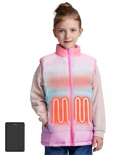 Image of Kids Heated Vest with Battery Pack - 7.4V Rechargeable Lightweight Heated Vest, Boys Girls Electric Heated Coat
