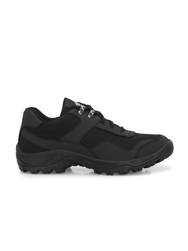 Image of Leo Men's Black Light Weight Casual Waterproof Shoes for Trekking, Hiking & Other Outdoor Activities