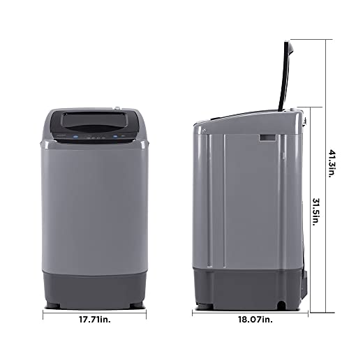 Comfee Portable Washing Machine, 0.9 cu.ft Compact Washer With LED Display, 5 Wash Cycles, 2 Built-in Rollers, Space Saving Full-Automatic Washer & O-Cedar Easywring Microfiber Spin Mop
