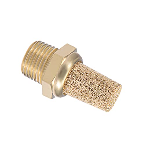 sourcing map 4Stück Schalldämpfer 1/8 PT Sinter Bronze Auspuff Messing Körper Hervorstehend