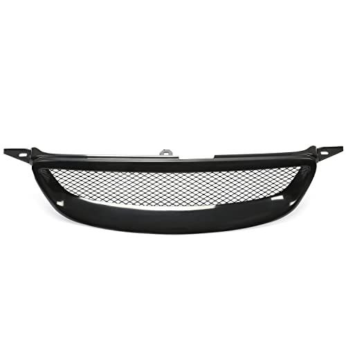 ALMULOO Front Grille Compatible with 2003-2007 Toyota Corolla Bumper Hood Grill Mesh Black Powder Coated