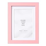 eletecpro 5x7 Picture Frame Made of Solid Wood and HD Glass Colourful Frame Display 4x6 Photo with Mat or 5x7 without Mat Home Decor for Wall and Tabletop Pink 1 Pack