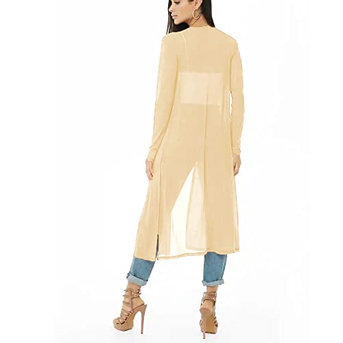 Image of Womens Sexy Sheer Long Sleeve Cardigan See Through Mesh Cover Up