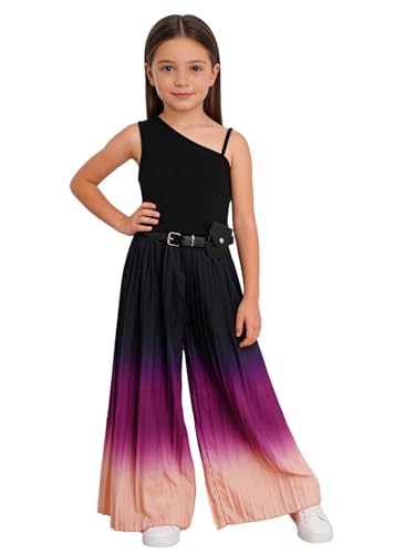 Ensemble d'été 2 pièces pour filles avec top court et pantalon fluide Mufeng
