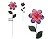FamilyMaid 27783E 7 x 23.6 in. Garden Metal Stake with Leaves Purple Flower