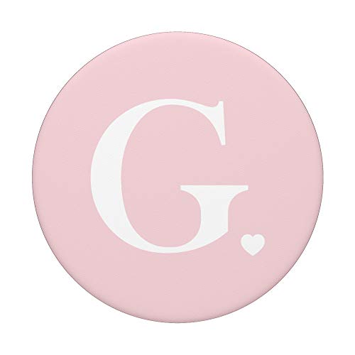 Rosa Chiaro Bianco Monogramma Lettera G Iniziale