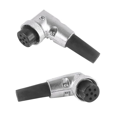 Image of MX 3 Pin XLR Microphone pin Pure Copper Nickel Plated for High Conductivity microphone (6-Pin Male Connector (Right-Angle), Pack of 2, Male Connector)