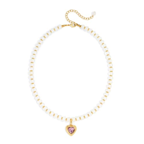 Collier coeur perles blanches CLASSYZINT aux finitions joaillerie fines