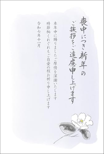 1種類5枚セット 私製葉書 名入れ印刷なし 喪中はがき 宛名の書き損じにも安心な予備1枚付き(喪中02(差出月11月))