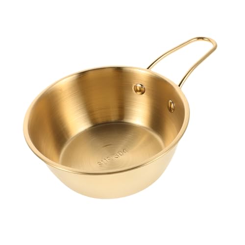 minkissy Espuma De Afeitar Para Hombres. Empuñadura Cuenco Para Acampar Tazón Para Mezclar Con Asa Golden Acero Inoxidable