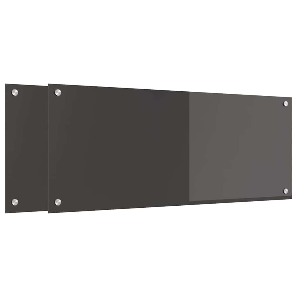 Generisch Küchenrückwand 2 pcs Dunkelgrau 100 x 40 cm Gehärtetes Glas,Heim Garten,Küche Esszimmer,Küchenhelfer -utensilien-3415467