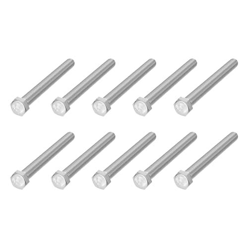 Image of METALLIXITY Hex Head Bolts (5 /8-11 x 6) 10Pcs, 304 Stainless Steel 18-8, Fully Threaded, External Hex Drive, Plain Finish, Hex Head Screw Bolt, Silver