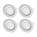 acegoo 4 x Spots LED Encastrables 12V Trou 58-65mm 3W 6400K Plafonnier Encastré pour Camping-car Bateau Caravane Van Yacht Blanc froid (Finition argentée)