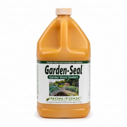 Garden-Seal Golden Cedar Solid Color Stain | Raised Garden Beds & Planters | One Coat Coverage, Natural Pigments | Zero VOC, UV Resistant | Waterproof Sealer, 30-Year Formula, Made in USA | 1 Gallon