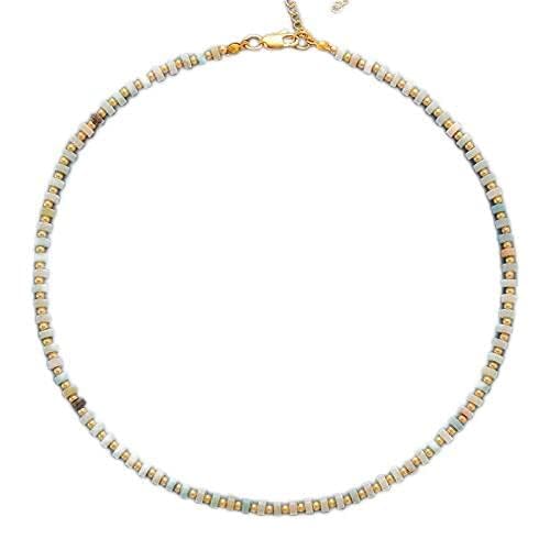 GHNQBAHID Latest Stone Women Chokers Necklace Fashion Chain Short Collar Trendy Simple Jewelry Femme(Amazonite)