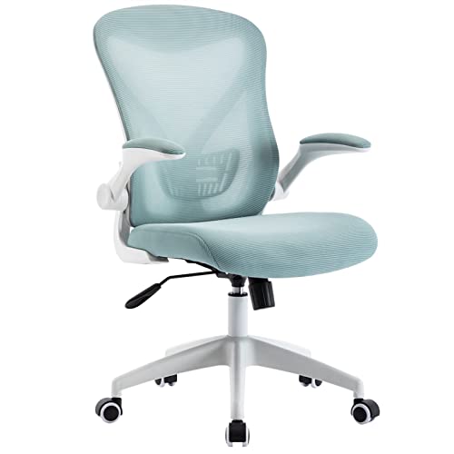 Silla de Oficina Silla de oficina ergonómica, silla giratoria de la silla de la altura ajustable de la malla ajustable, ordenador personal Silla de malla con soporte lumbar y brazos de flip-up. Silla