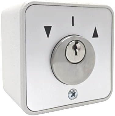 Interrupteur à Clé Geba MSC-APZ 1-2T/1 – Aluminium Gris Clair, 2 Boutons, 3 Clés, IP54, Anti-effraction, Pour Porte De Garage, Portail, Store