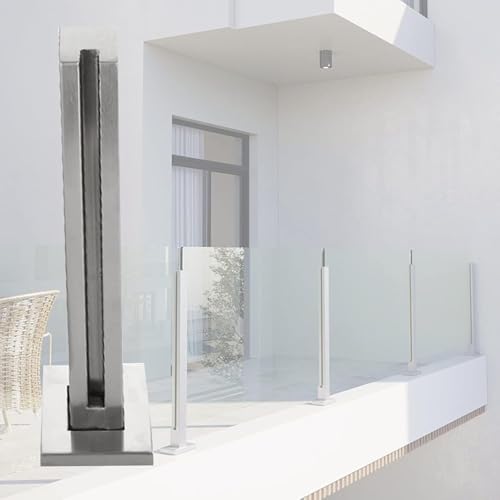 Poteau de garde-corps en verre carré 105 cm en acier inoxydable pour terrasse