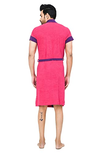 Image of Terry Men Bath robe Fit Upto 42 inches chest - Rani Purple