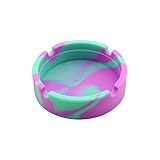Material: silicona LITU Cenicero de Silicona Oscuro Redondo Brillante Portátil Redondo Cenicero de Camuflaje Cenicero Ecológico Resistente al Calor para Oficina en el Hogar 8.3 * 7.3 * 2.3cm