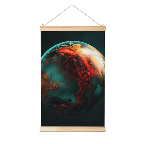 Poster mural moderne cadre en bois déco de chambre adulte et salon suspendu chic