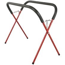 K Tool International 79750 Automotive Fender Stand for Garages, Repair Shops, and DIY, 41" x 43" x 35", 500 lbs. Capacity, Adjustable, Padded, Powder-Coated Tubular Steel, Rubber Feet, Red/Black