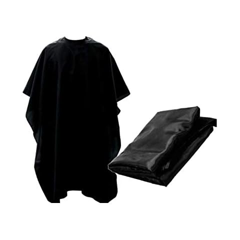 HomeZone Friseur/Friseurumhang Schwarz Erwachsene Wasserdicht Cover Up Kleidungsschutz Große Friseurkittel Salon Unisex Umhang Wiederverwendbar Waschbar Cover