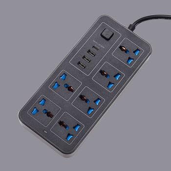 10-in-1 High Power Extension Socket 6 AC Sockets, 3 USB Ports & 1 Type-C Port | 6FT Cord, Heavy Duty Power Strip for Home, Office, Kitchen & PC |...