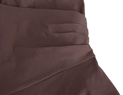 Muxxn Womens Elegant Empire Waist Belt Wear To Work Business Fall Sheath Dress (Brown M) #TOP4