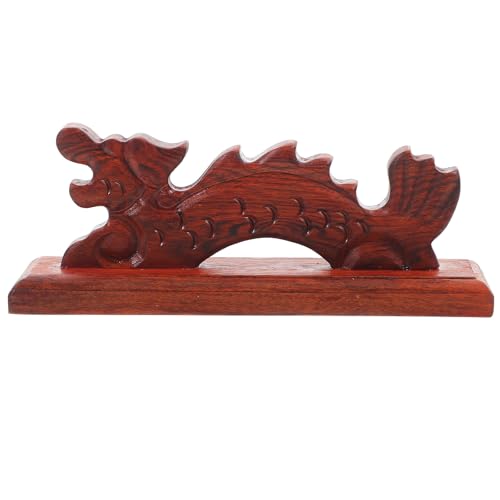 Healeved Soporte para Pinceles de Caligrafía de Madera Maciza, Reposapinceles en Forma de Dragón, Portalápices Multifuncional para Pintura y Escritura Artística, Accesorio Decorativo