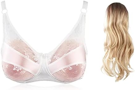 Lervanla Silicone Breast Forms with Pocket Bra inserts for crossdressers Prosthetic Breast for Transgender (A500, white)