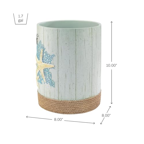 Avanti Linens - Waste Basket, Decorative Trash Can, Coastal Inspired Bathroom Decor (Beachcomber Collection) - Image 3