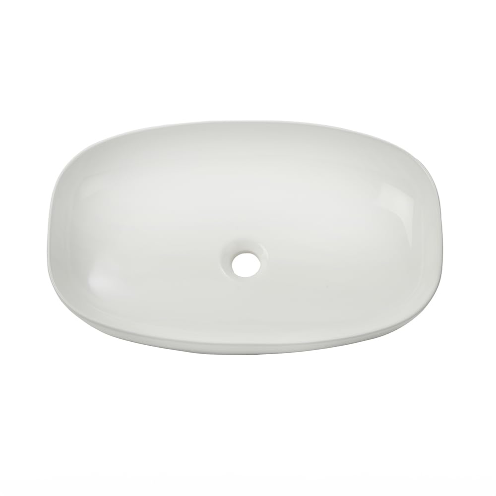 Milano White Berkely Oval Countertop Bathroom Basin Sink - 600Mm X 380Mm